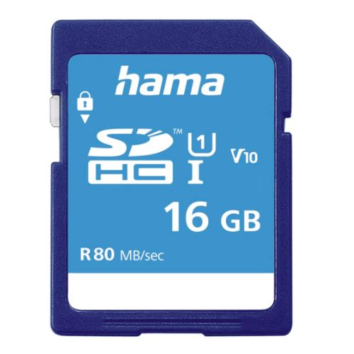 Hama 16GB SDHC Memory Card - Class 10 UHS-I, 80MB/s Fast Read Hama 16GB SDHC Memory Card - Class 10 UHS-I, 80MB/s Fast Read